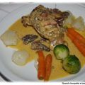 COCOTTE DE PINTADE A LA SAUCE CREMANT ET MORILLES