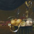 Joris Van Son (Antwerp 1623 – 1667), Still life with crabs, peaches, apricots, grapes and a partly peeled lemon, with glasses be