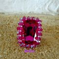 Bylblie fuschia bague en cristal swarovski :