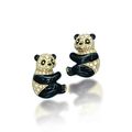 A pair of enamel and diamond 'panda' earrings, by Van Cleef & Arpels