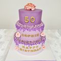 Gâteau 3 étages violet- purple 3 tier cake