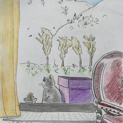 Je suis un chat qui guette 