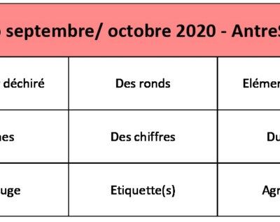 Challenge bingo sept/oct de l'AntreScrap