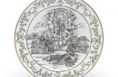 A grisaille Resurrection plate, Qianlong period, circa 1745