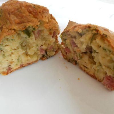 Muffins salés jambon, poireaux et mozzarella