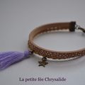 Bracelet en cuir aux effets craquelés