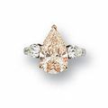 A 5.05 carats pear-shaped coloured diamond and diamond ring