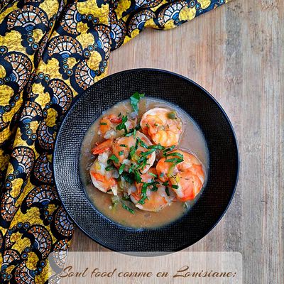 Soul food comme en Louisiane: camarons à l'étouffée