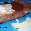 Gâteau fondant très chocolat,aux poires et à la ricotta
