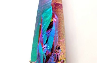 Titanium quartz, Black Opal, Tourmaline Var Rubellite, Cerussite with Malachite Inclusions