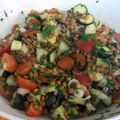 salade de lentilles et ses légumes d'été