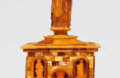 An important amber altarpiece from the treasury of Einsiedeln Abbey, Gdansk, mid- to second half 17th century