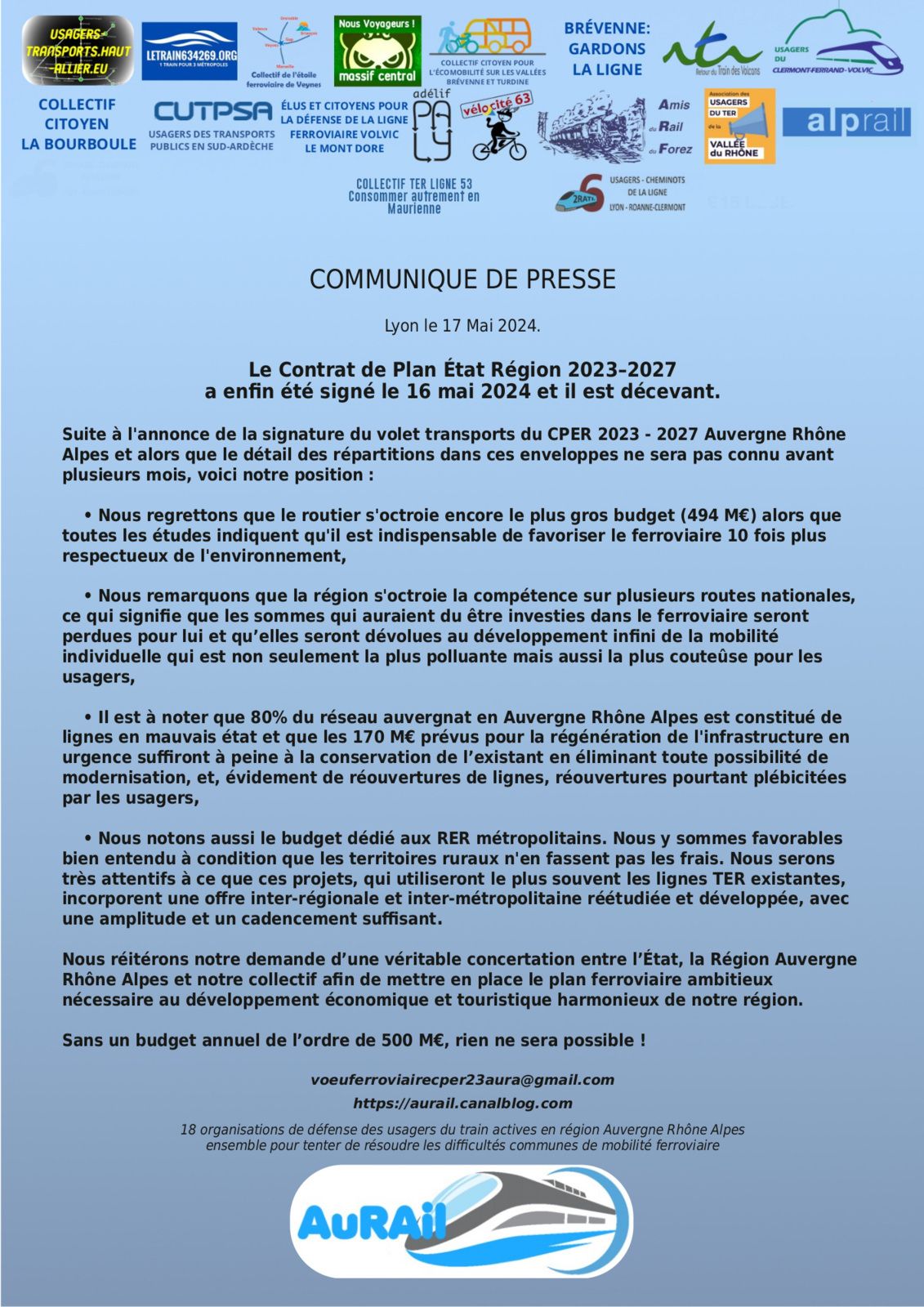 Le Contrat de Plan État Région 2023–2027 a enfin été signé le 16 mai 2024 et il est décevant