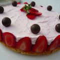Gâteau à la mousse de fraises, vive le printemps!!