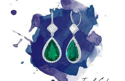 Joseph Gad. A Remarkable Pair of 10.32ct Minor Oil Colombian Emerald & Diamond Earrings.