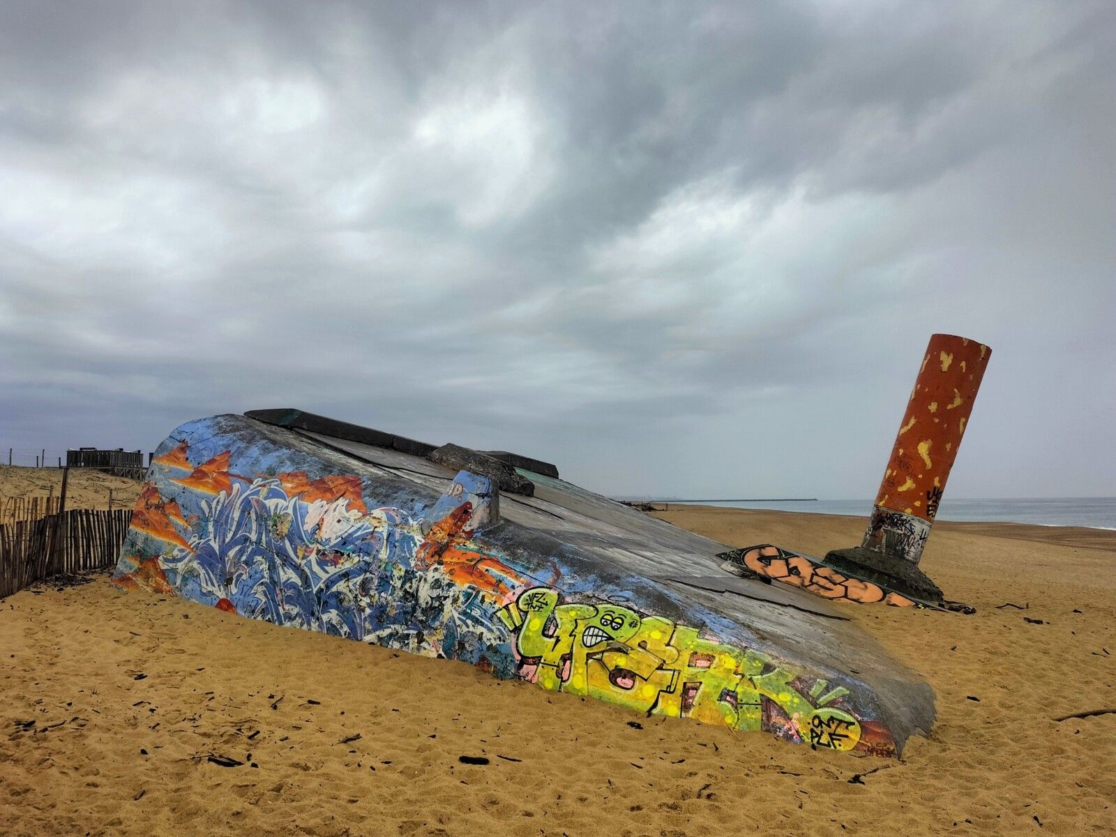 Tarnos, plage du métro, blokhaus, mars 2025 (40)