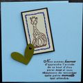 Carte de naissance pour garçon avec Sophie la Girafe 