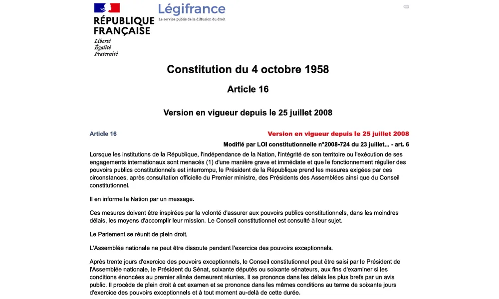 L'hypothèse 'Article 16'. Ou comment Emmanuel Macron pourrait rester sur la scène...