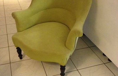 Relooking du fauteuil crapaud dit "le fauteuil de Marie-Jeanne"