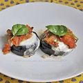 Médaillons d'aubergines et mozzarella ***