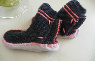 Chaussons "Mohican" à tricoter