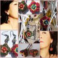 Boucles d'oreille en Bohemian flowers