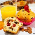 Muffins d'automne au chocolat et fruits confits.