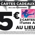 Promotion cartes iTunes chez Geant Casino : 2 cartes 25€ pour 35€ au lieu de 50€