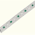 An art deco emerald and diamond bracelet, by Van Cleef & Arpels