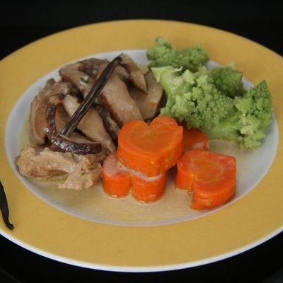 blanquette de veau à la vanille et aux shitakés