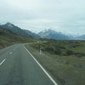 Route de Mont Cook jusqu'au lac Tekapo