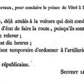 REQUISITION DE CHEVAUX, POUR CONDUIRE LE PRINCE DE VITRE A LAVAL, LE 27 JANVIER 1794