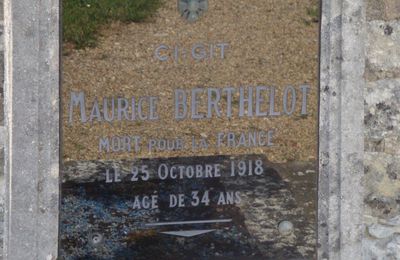  BERTHELOT Maurice Emile (Châteauroux) + 25/10/1918 Bruyères-sur-Oise (60)