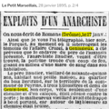 28 Janvier 1895 Le Petit Marseillais ( Beaudier l' Anarchiste)