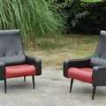 PAIRE DE FAUTEUILS ANNEES 60   -  ARTICLES VENDUS  -