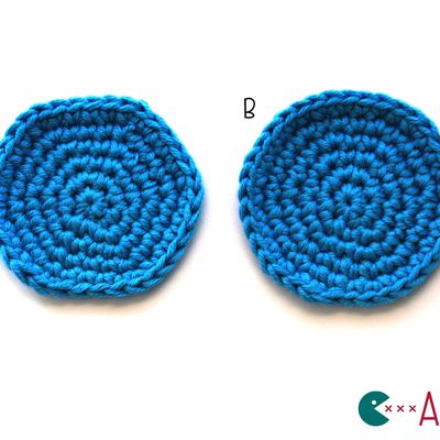 Crochet : hexagonal circle to round circle, the EASY way