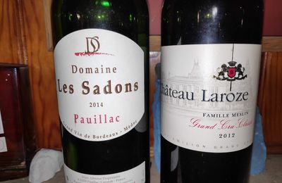 Pauillac : Domaine Les Sadons 2014, Saint Emilion : Château Laroze 2012