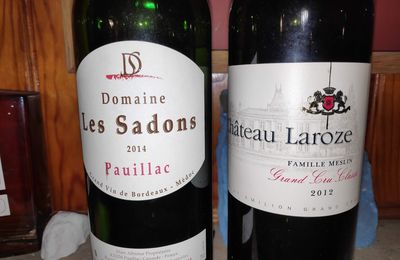 Pauillac : Domaine Les Sadons 2014, Saint Emilion : Château Laroze 2012