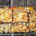 Pain perdu salé aux courgettes et tomates