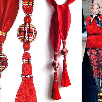 Collier cravate façon Tartan