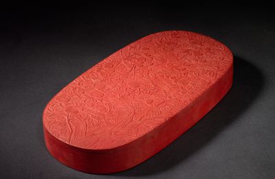Cinnabar Stick with Floral Design, Qing dynasty, Qianlong Reign (1736-1795)