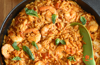 RiSONi, TOMATE, CREVETTES & FETA AUX GRAiNES DE FENOUIL