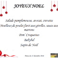 Menu du repas de noël ( 15/12/2016 )