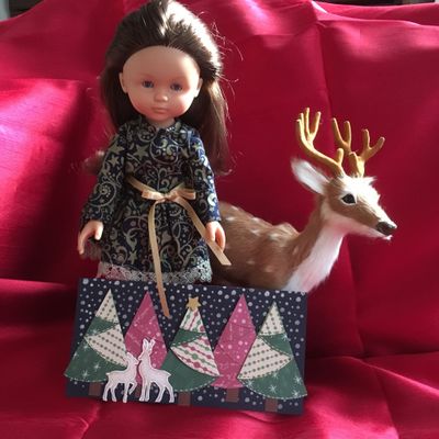 Robe de réveillon bleu et or