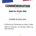 Commémoration 2019 : Appel du 18 Juin 1940 - Les Fins