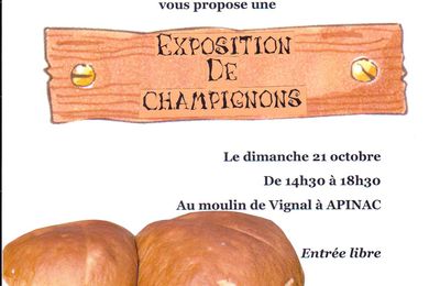 EXPOSITION DE CHAMPIGNONS AU MOULIN LE 21 OCTOBRE