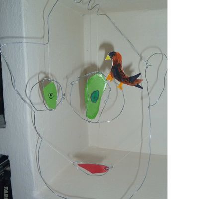 sculpture fil de fer, enfant