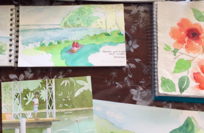 Atelier Carnet de voyage - Agnès Aquarelle à Tahiti