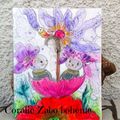 Cartes d'art,  originales, cartes en peinture aquarelle sur papier * SHOP BOUTIQUE CORALIE-ZABO-BOHEME UNGRANDMARCHÉ 