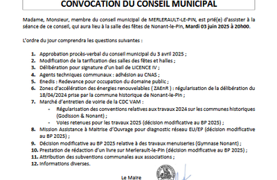 Conseil Municipal MERLERAULT-LE-PIN